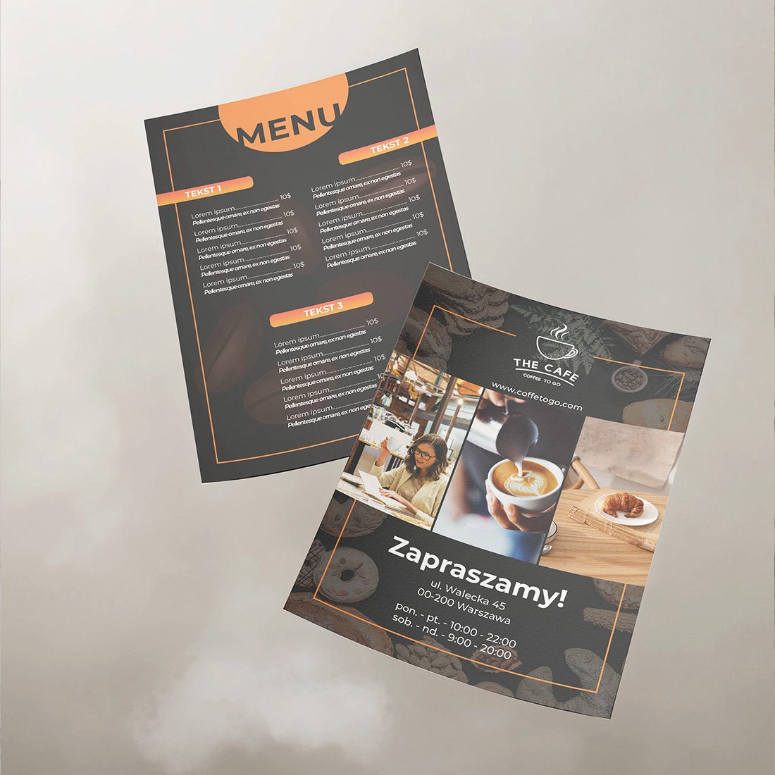 Ulotka kawiarni kwadrat